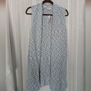 Loft Blue and White Knit Sweater